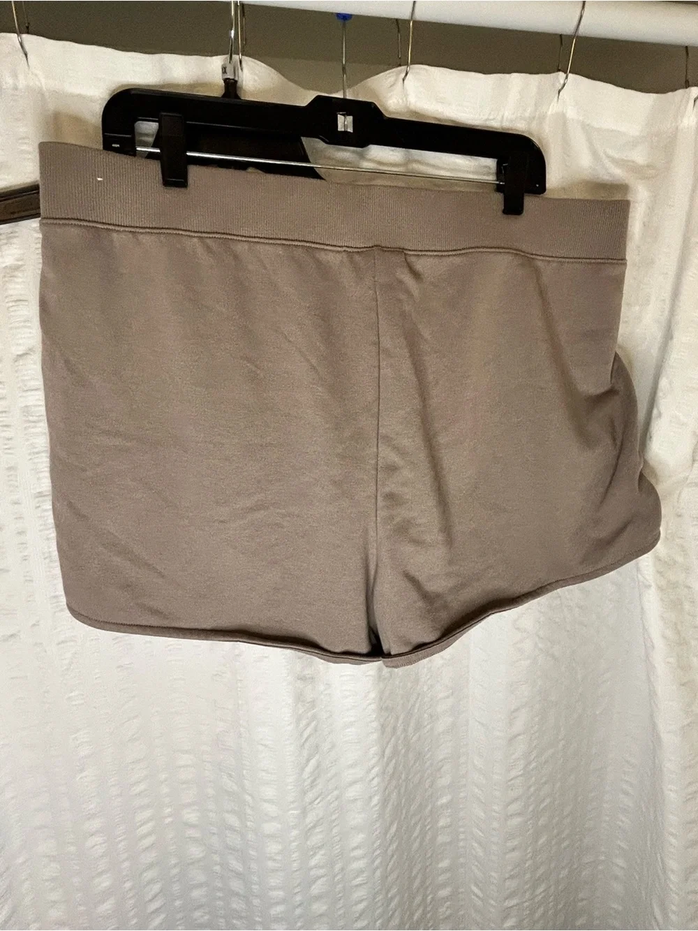 Reebok Women's Taupe Athletic Shorts with Logo